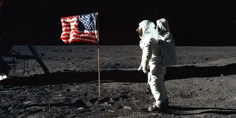 Shocking Conspiracy Theories Behind the U.S. Flag Moon Landing Photo