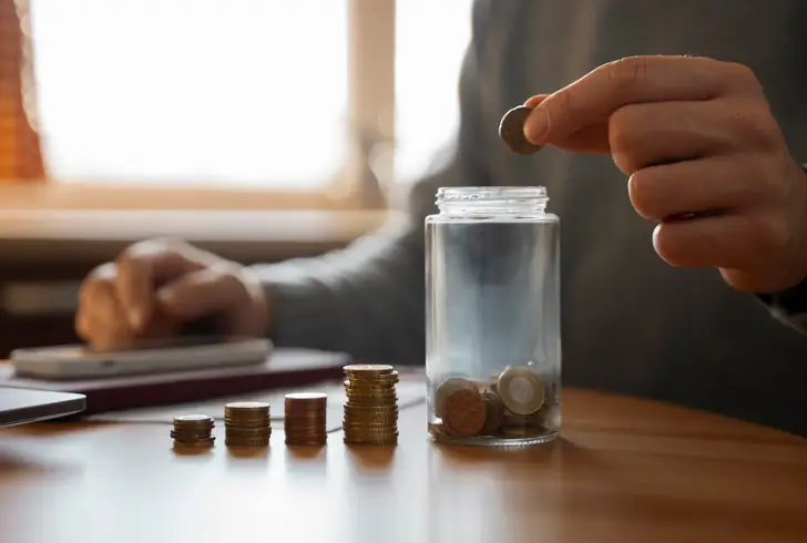 Saving money leads to wealth.